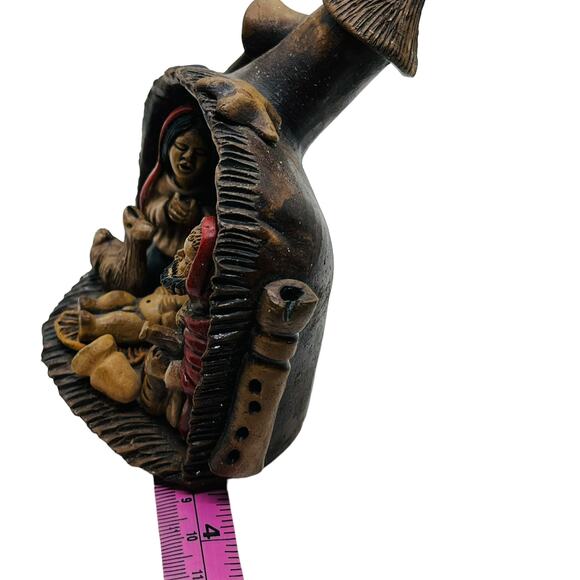 Nativity Scene Grotto Mushroom Ceramic Quirky Charming Likely South American - Picture 11 of 11